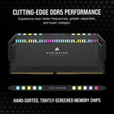 ذاكرة رام Corsair DOMINATOR PLATINUM RGB DDR5 بسعة 32GB (2x16GB) – بسرعة 6000MT/s CL30 – أسود