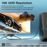 كابل بروميت DisplayPort عالي الدقة بدقة 16K@60Hz بطول 2 متر