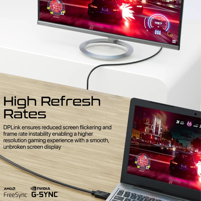 كابل بروميت DisplayPort عالي الدقة بدقة 8K@60Hz بطول 3 متر
