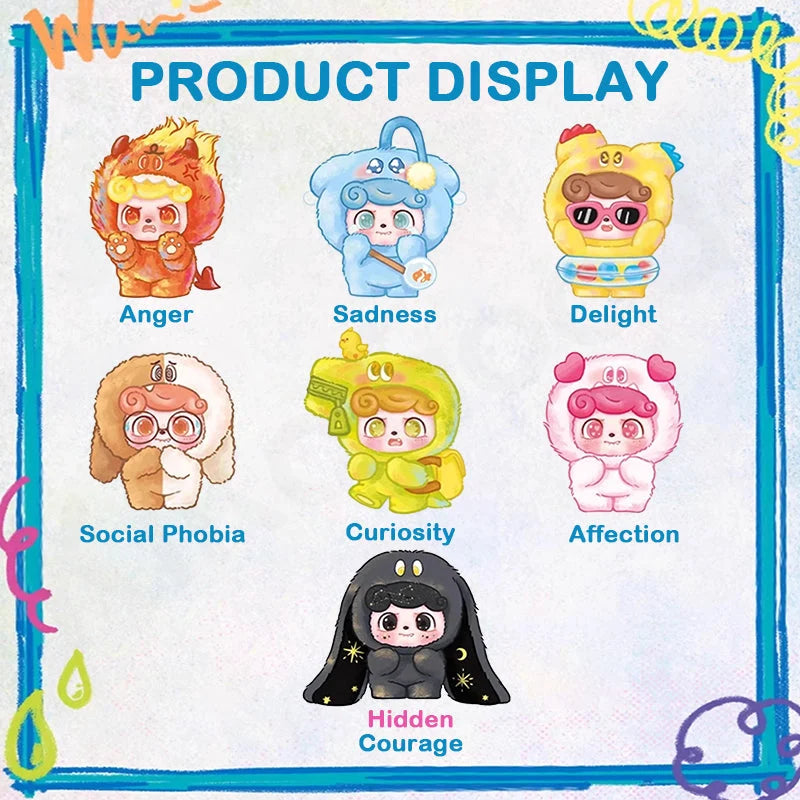 Q.Kid Emotional Hairy Monsters Series Plush (Blind  Box) selling per piece - JO-2025025