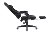 Gamax Model BS-6306 Adjustable Fabric Gaming Chair with Lumbar Support & Foot Rest - Black ( Installation not Included )