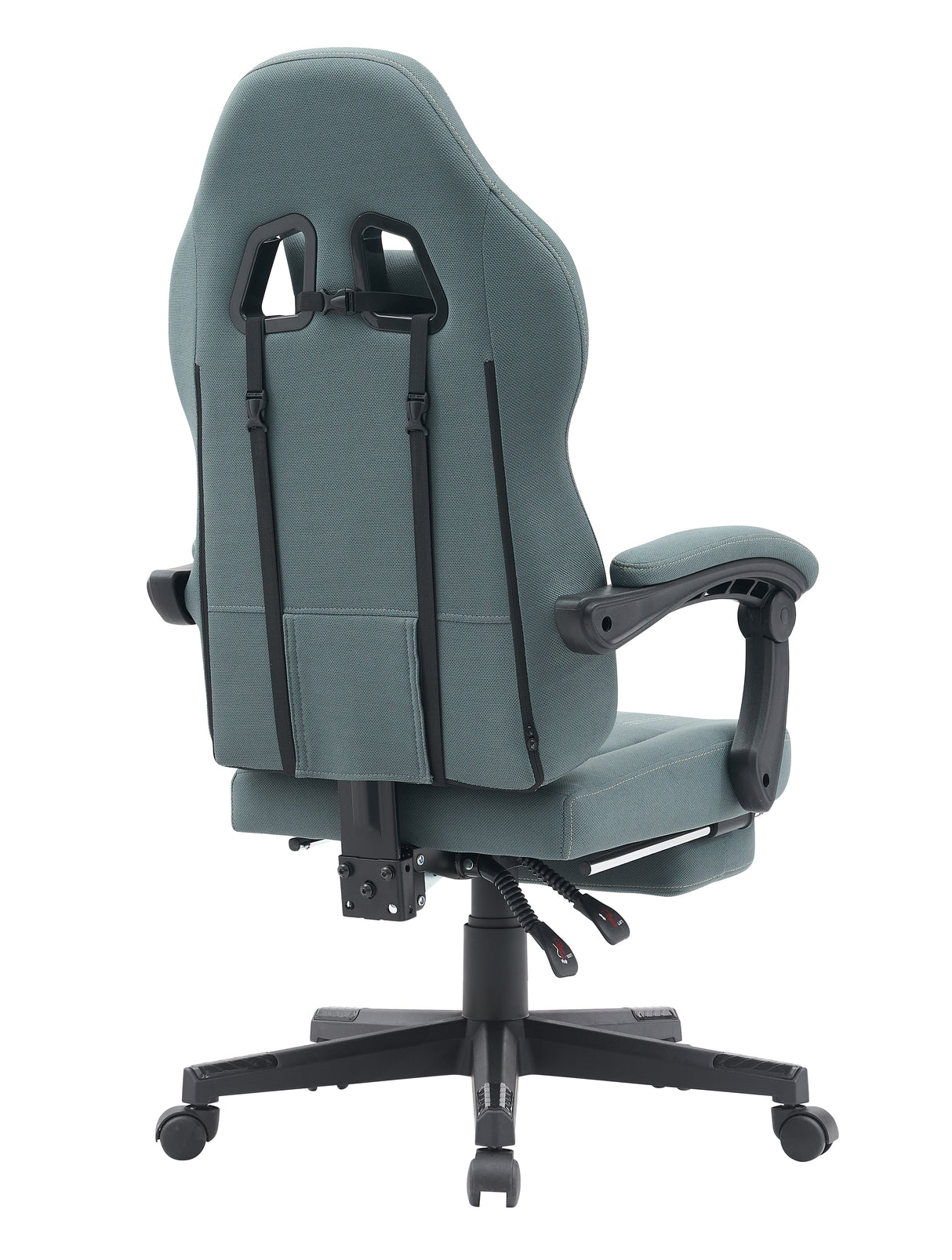 Gamax Model BS-6306 Adjustable Fabric Gaming Chair with Lumbar Support & Foot Rest - Grey ( Installation not included )