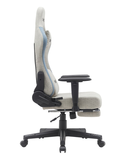 Gamax Gaming Chair model BS-7970 with Foot Rest - Light Gray