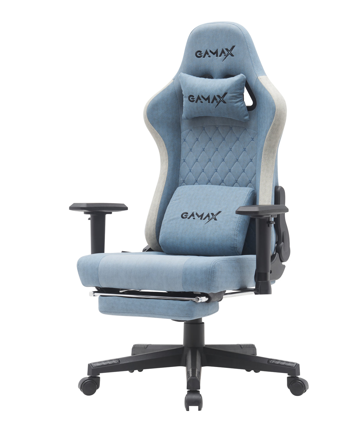 Gamax Gaming Chair model BS-7970 with Foot Rest - Light Blue