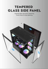 DarkFlash DS900 7 Fans + Controller Gaming Case, Black