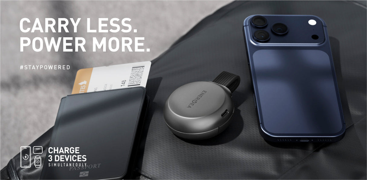 Energea ALUMAG TRIO 2, 3IN1 FOLDABLE QI2.2 ALUMINIUM WIRELESS CHARGER 25W - GUNMETAL