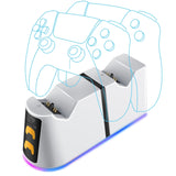 Vertux 2-in-1 Charging Dock for PS5 DualSence Controller - BLACK