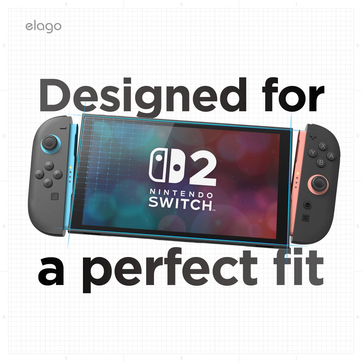 Elago Nintendo Switch 2 Tempered Glass Screen Protector - Clear