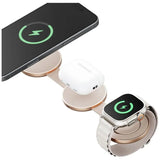 Energea ALUMAG TRIO, 3IN1 FOLDABLE QI2 ALUMINIUM WIRELESS CHARGER 15W - Gold
