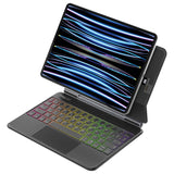 Promate Folio Touch Wireless iPad Keyboard Case with RGB Backlight and Smart Connector, Black