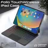 Promate Folio Touch Wireless iPad Keyboard Case with RGB Backlight and Smart Connector, Black