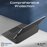 Promate Folio Touch Wireless iPad Keyboard Case with RGB Backlight and Smart Connector, Black