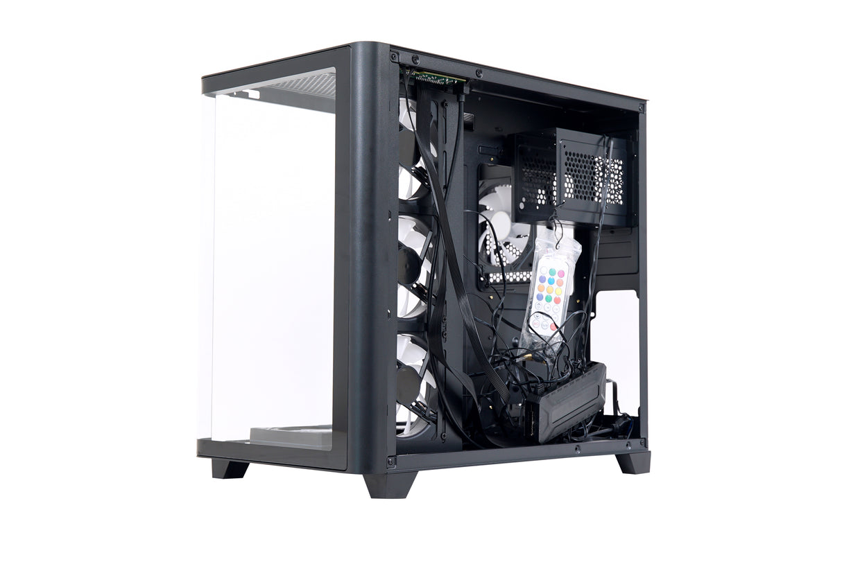G-Pro Elite ATX Gaming Computer Case with 7 Fans - Black
