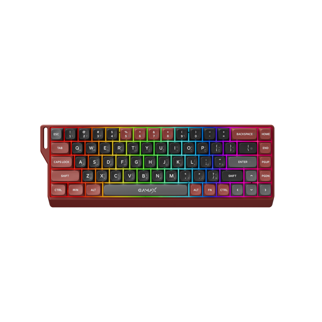 Gamax GM-02 Tri-Mold RGB Mechanical keyboard 3 modes Wired, Bluetooth, Wireless (Support Arabic)