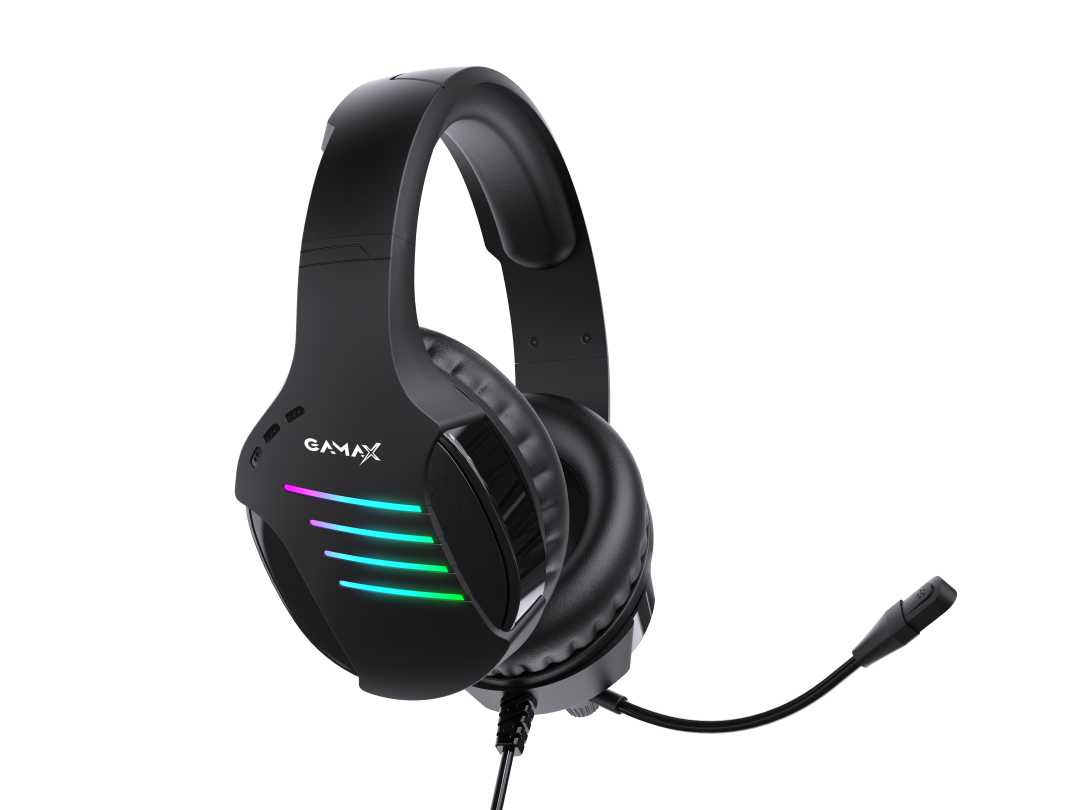 Gamax GM-204 4-in-1 Wired PC Accessory Set (AR Mechanical Keyboard, Mouse, Mousepad, Headset) - Black