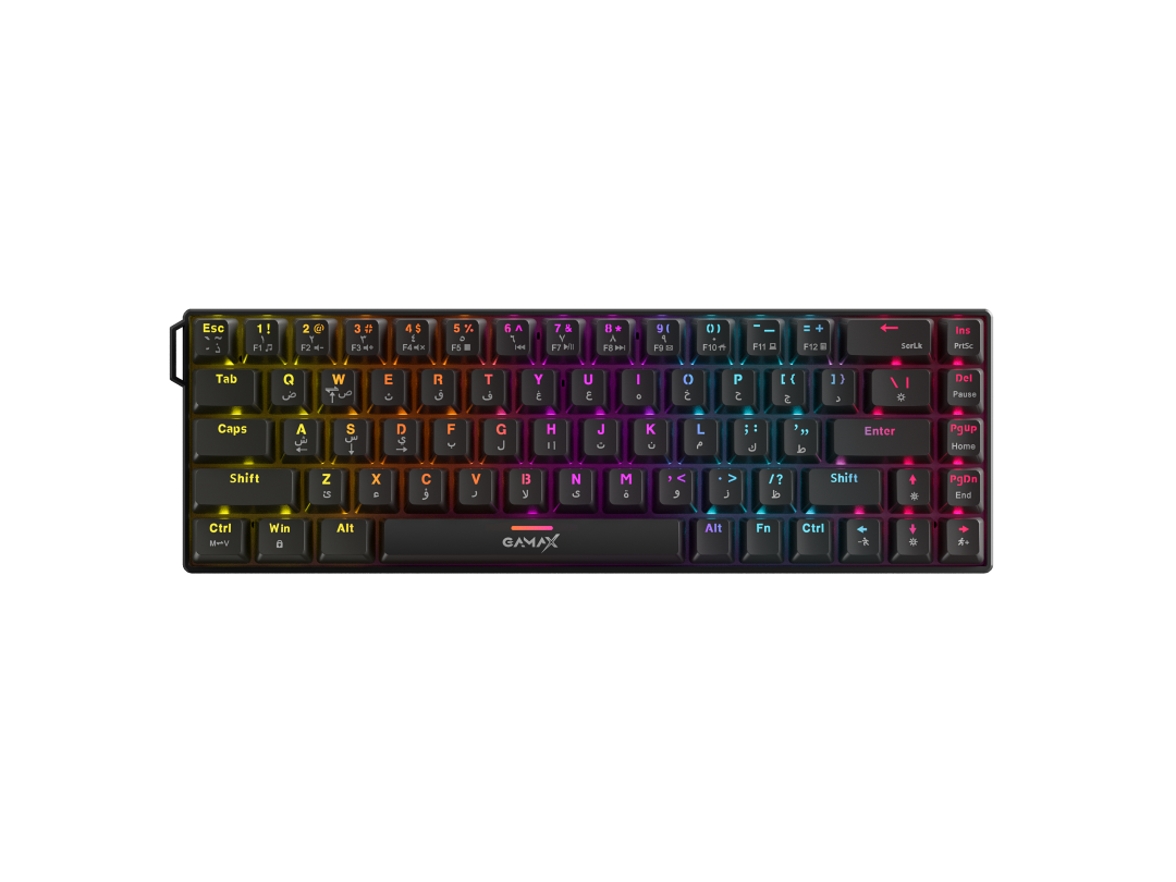 Gamax GM-204 4-in-1 Wired PC Accessory Set (AR Mechanical Keyboard, Mouse, Mousepad, Headset) - Black