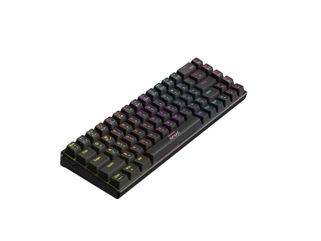 Gamax GM-204 4-in-1 Wired PC Accessory Set (AR Mechanical Keyboard, Mouse, Mousepad, Headset) - Black