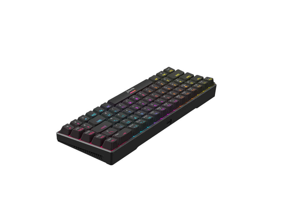 Gamax GM-204 4-in-1 Wired PC Accessory Set (AR Mechanical Keyboard, Mouse, Mousepad, Headset) - Black