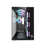 GameOn Emperor Midnight || Series 7FAN Mid Tower Gaming Case - Black