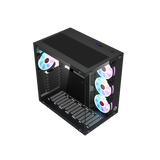 GameOn Emperor Midnight || Series 7FAN Mid Tower Gaming Case - Black