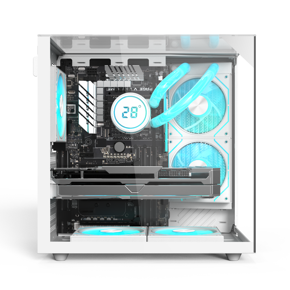 PC Bundle: Gaming PC i5-12400F,RTX 5060 8GB, 16GB RAM with Sades NC-Pelagia 24"/FHD/200Hz/0.5ms/HDMI 2.1/VA/Curved Gaming Monitor - White