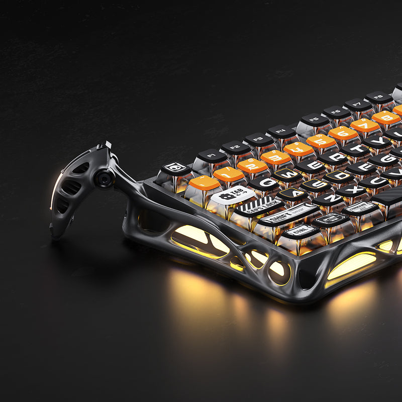 لوحة مفاتيح الألعاب الميكانيكية GravaStar Mercury K1 Pro – لاسلكية بنسبة 75% – إصدار CyberFlare – أسود