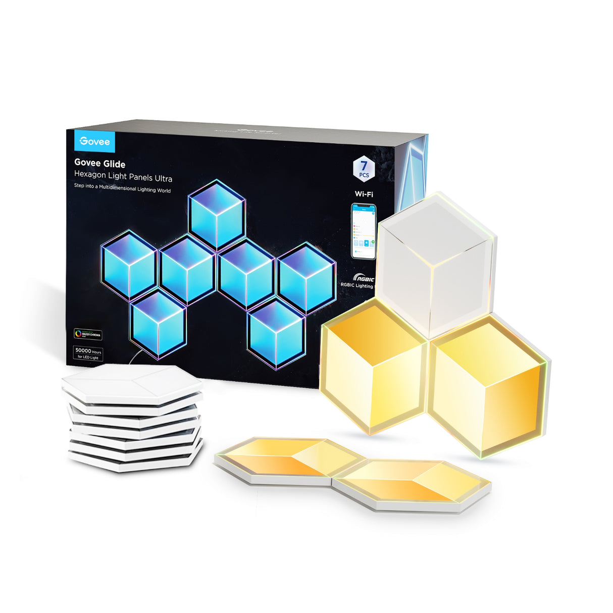 Govee Glide Hexagon Light Panels Ultra Meteor grey 7 Pack - H606A