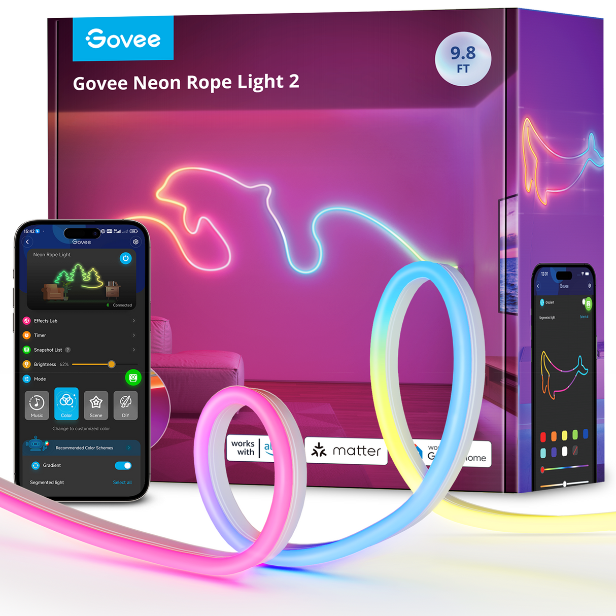 Govee Neon Rope Lights 2 (3M) - H61D3