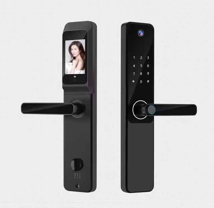 Fingerprint Smart Lock Model Y1802pro with Camera for Door thickness: 40-120mm unlock by Tuya Wifi APP / Password / Fingerprint / card / key