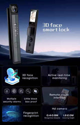 3D Face Lock with Camera Model Y1940max for Door thickness: 40-120mm, unlock by 3D Face / Usmart Go APP / Code / Fingerprint / Card / Key - Grey