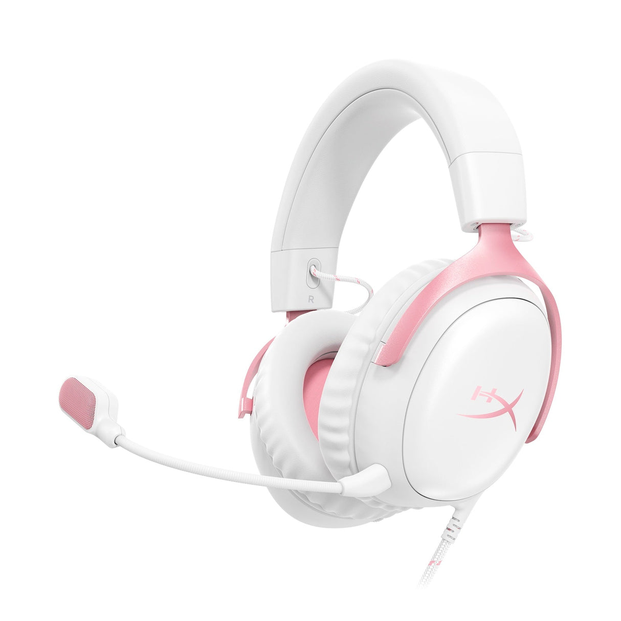 HyperX Cloud III Wired Gaming Headset Compatible with all Platforms - White & Pink