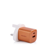 Energea Ampcharge 1-Port USB-C & 1-Port USB-A GaN 35W Wall Charger - Orange