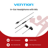 Vention Echo Lite USB-C In-Ear Wired Headphones with DAC Adapter 1.2M
