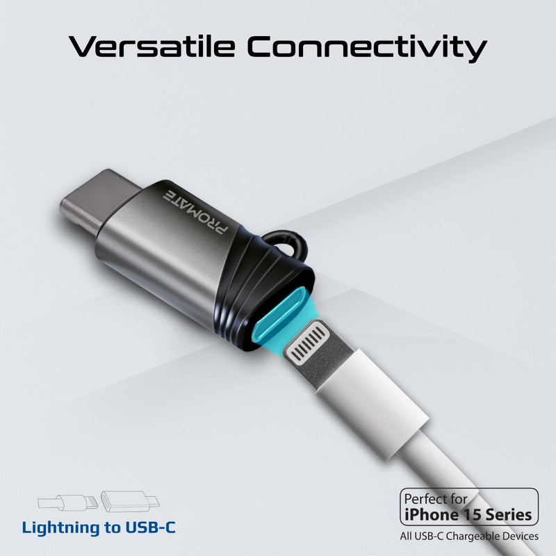 Promate Ultra-Fast Charging Lightning to USB-C Adapter - GREY