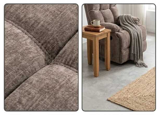 أريكة استرخاء لونج، قماش شينيل، 88 × 94 × 103 سم، لون بني