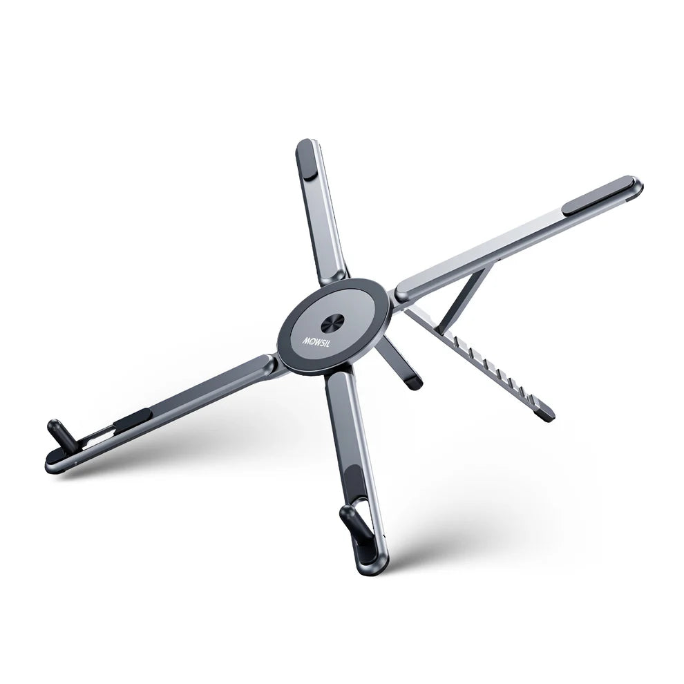 Mowsil 3-in-1 Magnetic Universal Laptop, Tablet & Phone Stand with Foldable aluminum alloy Desktop Holder, Adjustable Heights & Viewing Angles for MacBook, iPad, iPhone, Surface & More