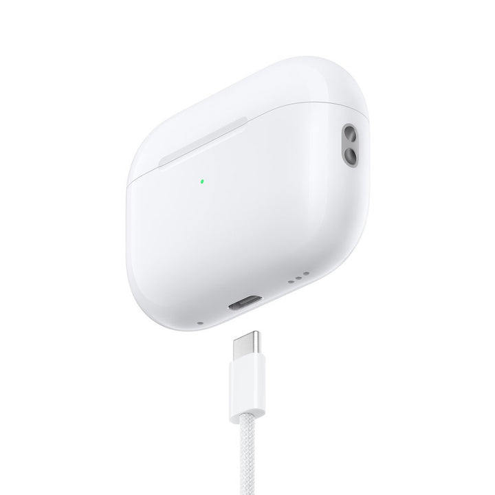سماعات Apple AirPods Pro الجيل الثاني مع علبة شحن MagSafe بمنفذ USB-C – أبيض