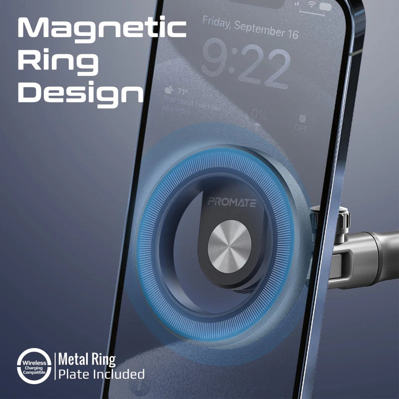 Promate MagGrip™ 360° Cradleless Magnetic Ring Smartphone Holder  - Black