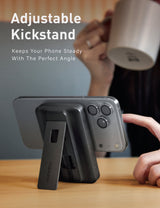 انرجيا ماك باك برو 35S باور بانك هجين صلب بسعة 10000 مللي أمبير مع كابل مدمج وحامل - أسود