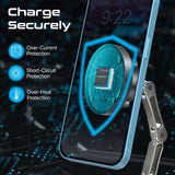 بروميت - ماغنوس كيو آي سيكيور جريب شاحن سيارة لاسلكي متوافق مع ماج سيف بقدرة 15 واط مع تثبيت آمن بزاوية 360 درجة بدون حامل - أسود