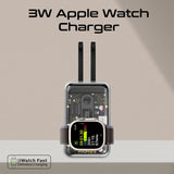 Promate 20000mAh Multi-Device Charging Transparent Smartphone and Apple Watch Power Bank with USB-C & Lightning Cable - Black