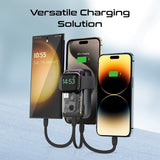 Promate 10000mAh Transparent Smartphone and Apple Watch Charging Power Bank with USB-C & Lightning Cable - Black