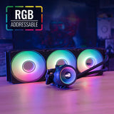 مبرد سائل للمعالج Aerocool Mirage L360 بحجم 360 ملم ARGB – أسود