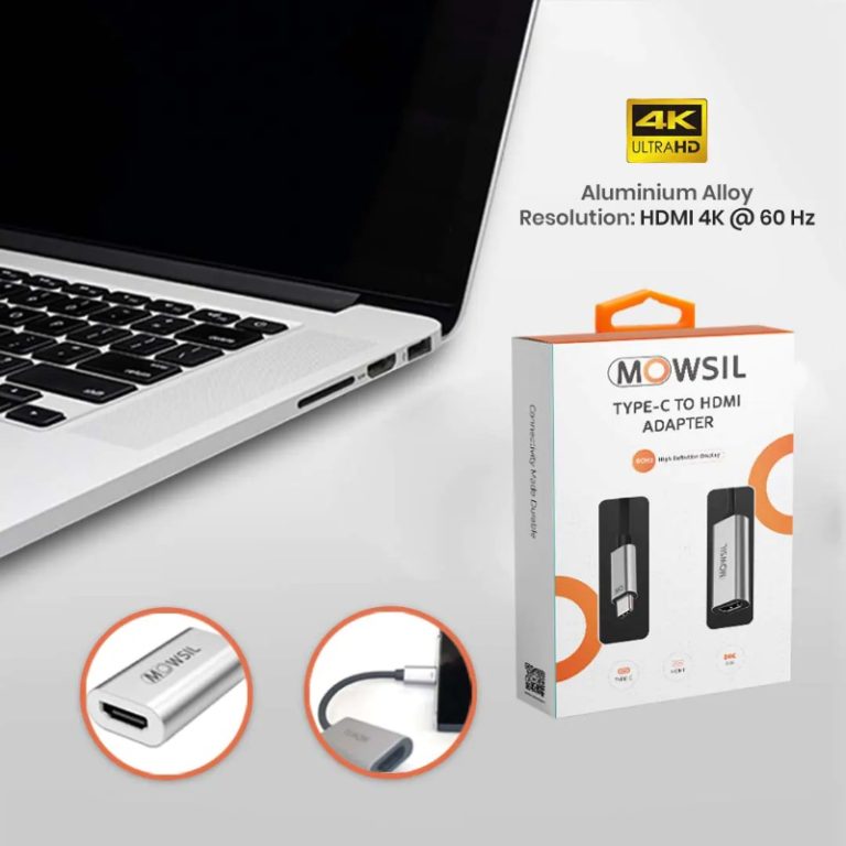 محول موسيل من USB-C إلى HDMI - يدعم دقة 4K بمعدل 60 هرتز، مصنوع من سبائك الألومنيوم، محول عالي السرعة لأجهزة ماك بوك واللابتوب و iPad