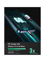UGREEN USB-C to Lightning M/M Cable   20W Aluminum Shell Braided 2m (Black)US304