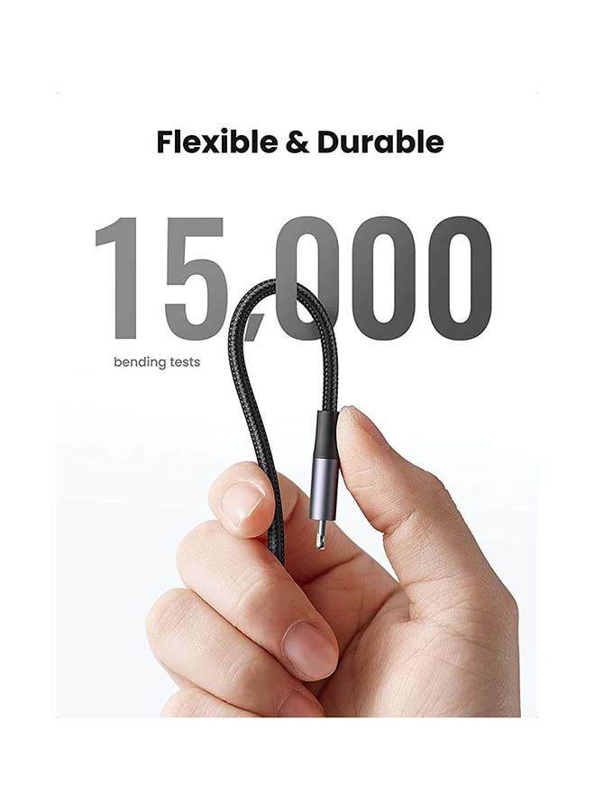 UGREEN USB-C to Lightning M/M Cable   20W Aluminum Shell Braided 2m (Black)US304