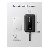 Anker Zolo Power Bank (20K, 30W, Built-In USB-C Cable) - Black A1689H11