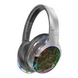 سماعة بروميت لاسلكية ستيريو عالية الدقة بتقنية إلغاء الضوضاء النشط وإضاءة آر جي بي باللون الفضي