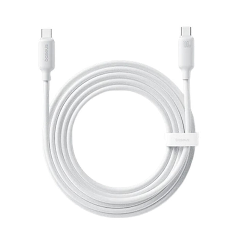 Baseus Foamed Silicone Fast Charging Data Cable USB-C to USB-C 100W 1m - Moon White