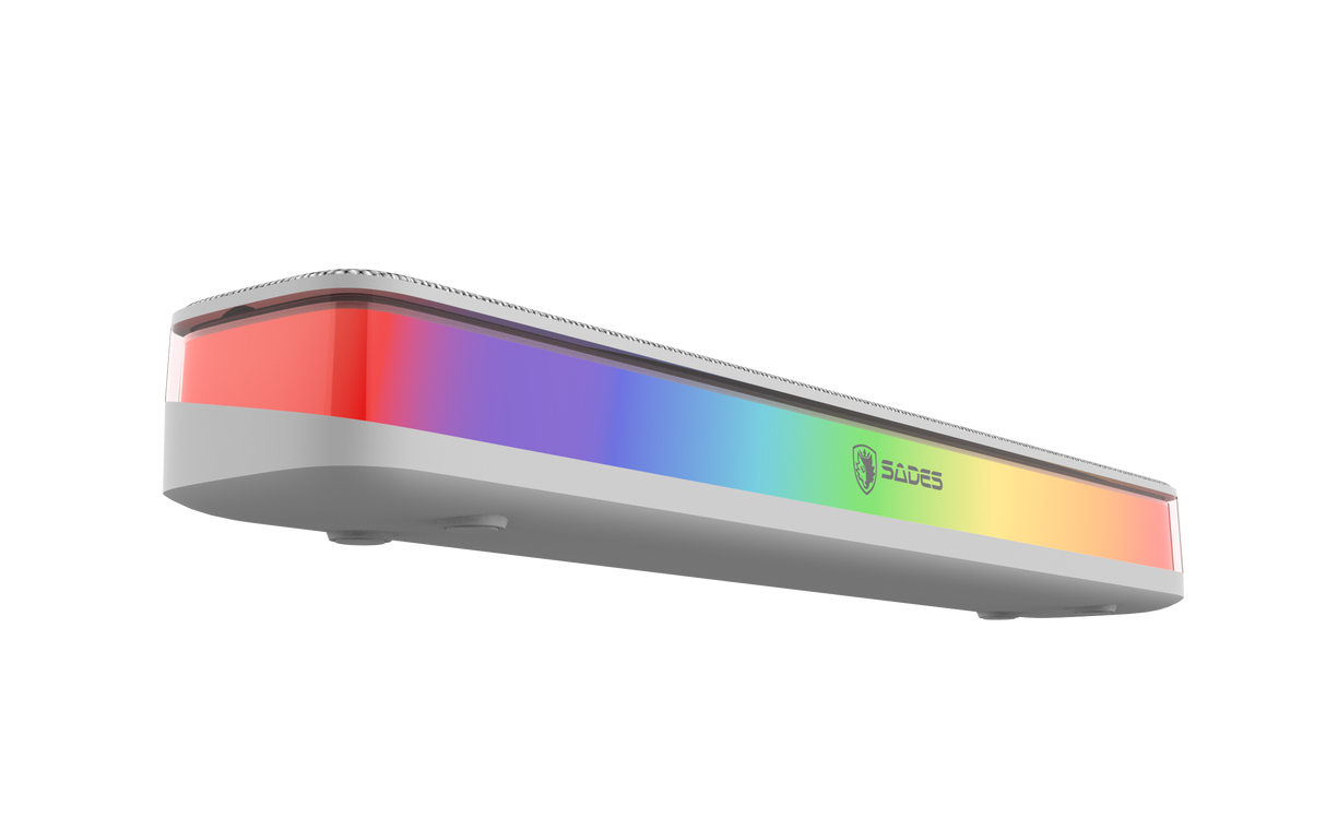 Sades Posevolt SA-SP01-W compact Desktop Soundbar with 6 RGB Modes - White
